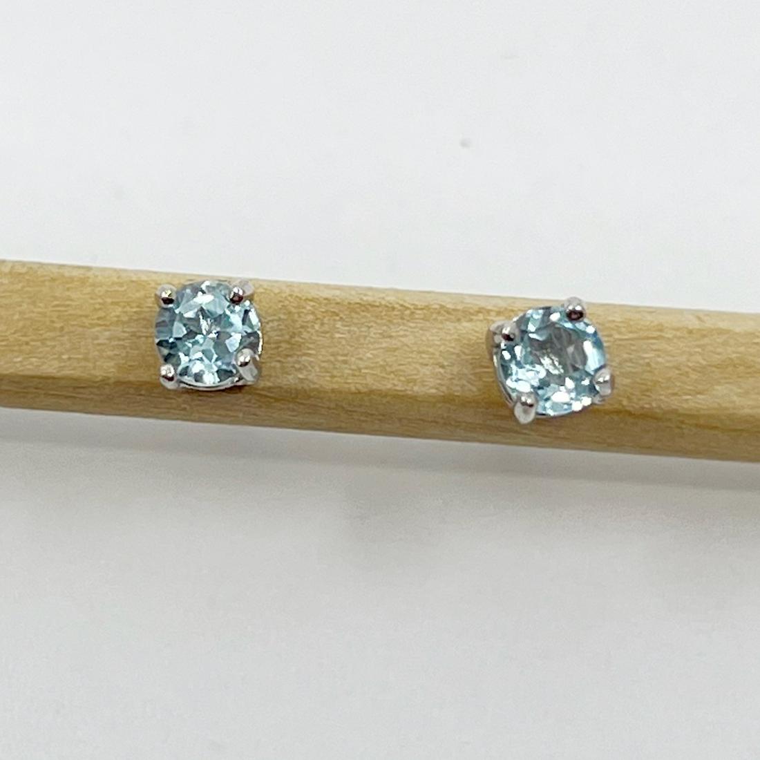 Sterling silver blue topaz stud earrings (1 of 2)