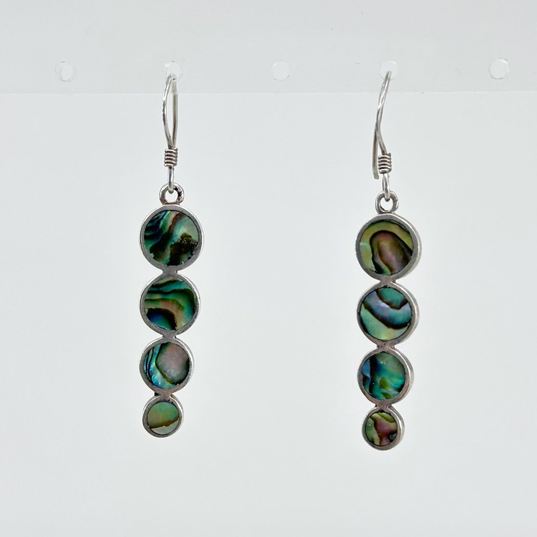 Sterling silver abalone inlay earrings (1 of 3)