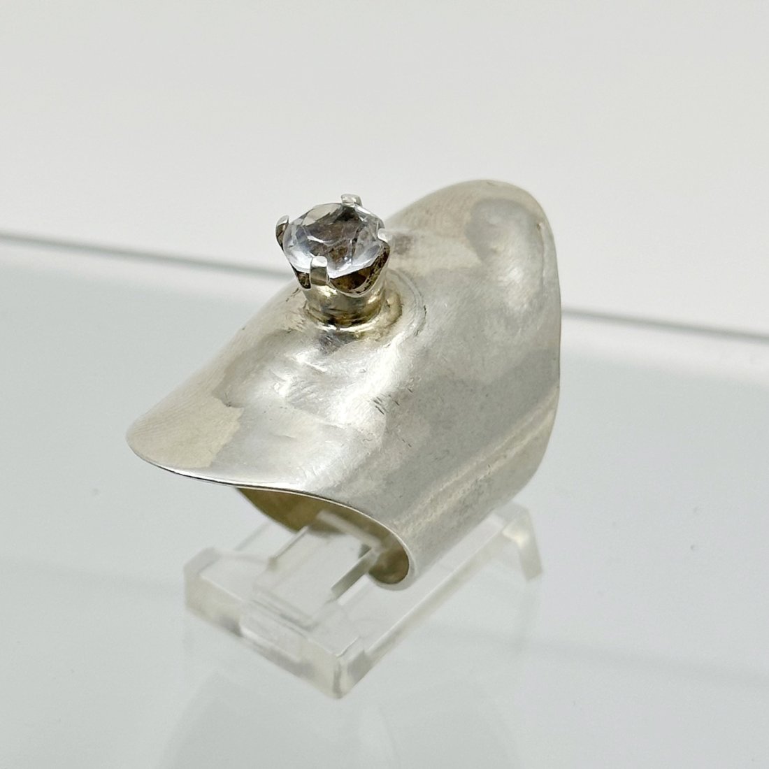 Mid Century Sterling silver cubic zirconia ring (1 of 6)