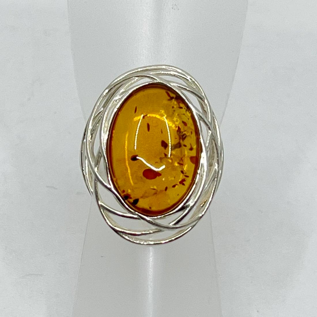 sterling silver baltic amber ring (1 of 2)