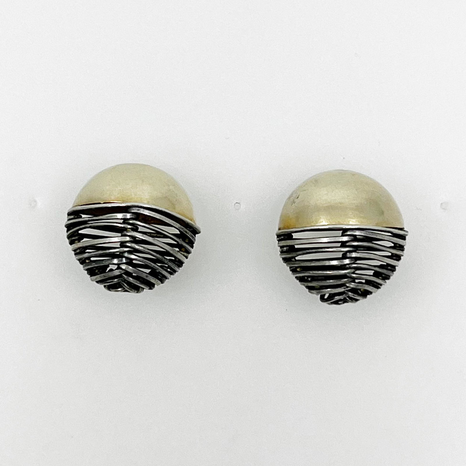Biba Schutz sterling silver earrings: Measures: 7/8" long by 3/4" wide Signed: Biba Schutz Condition: like new SKU-1083