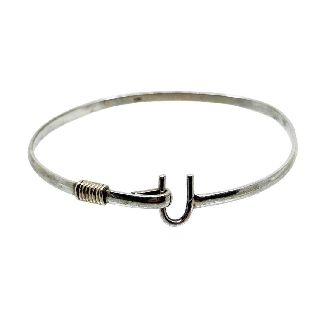 Sterling silver horseshoe bangle bracelet (1 of 5)