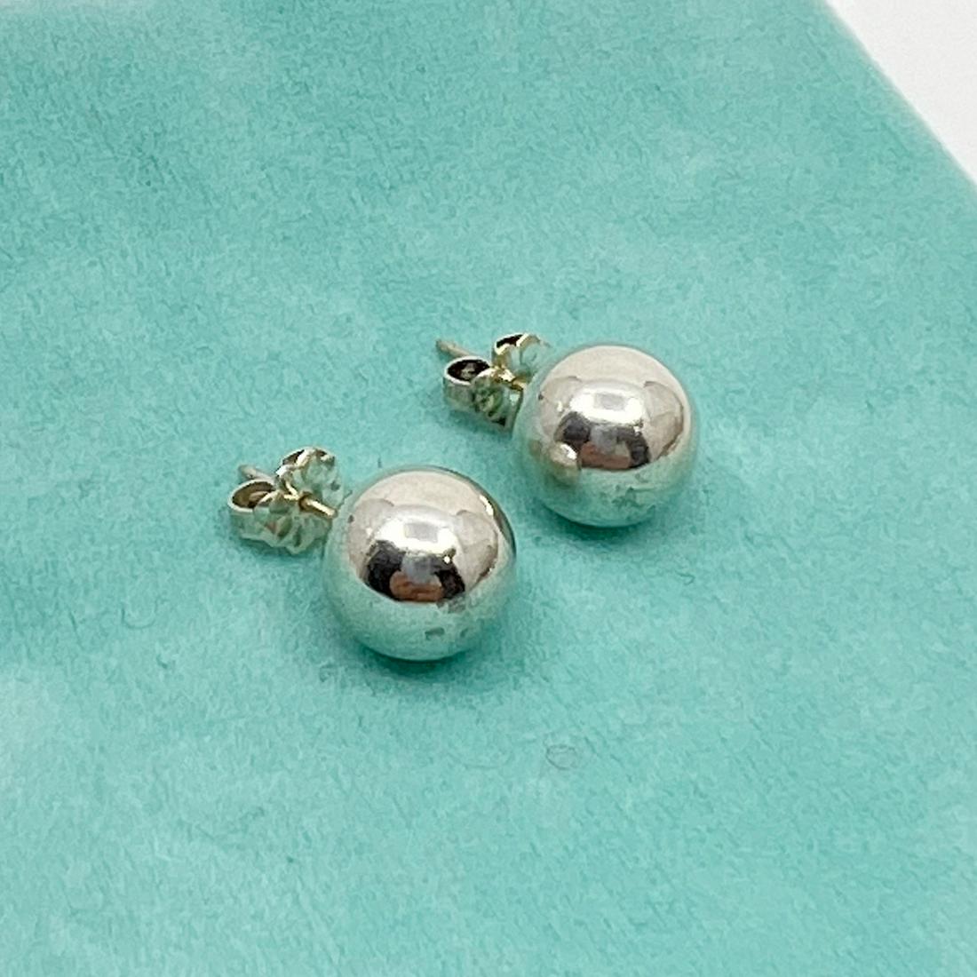 Tiffany & Co Sterling Silver 10mm Bead Hardware Earrings (1 of 3)