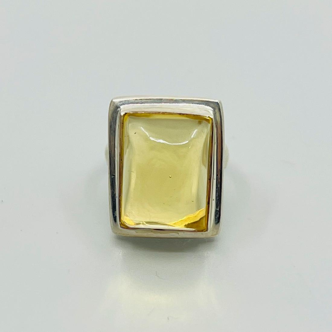 Sterling silver citrine cabochon ring (1 of 4)