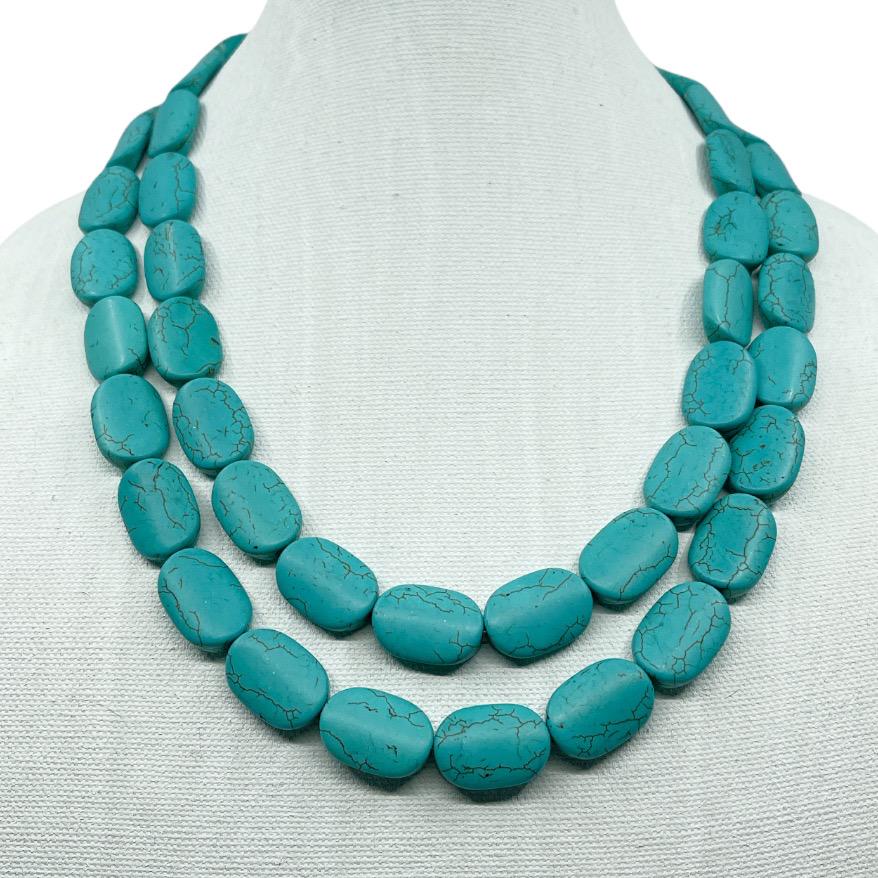 sterling silver turquoise bead necklace (1 of 3)
