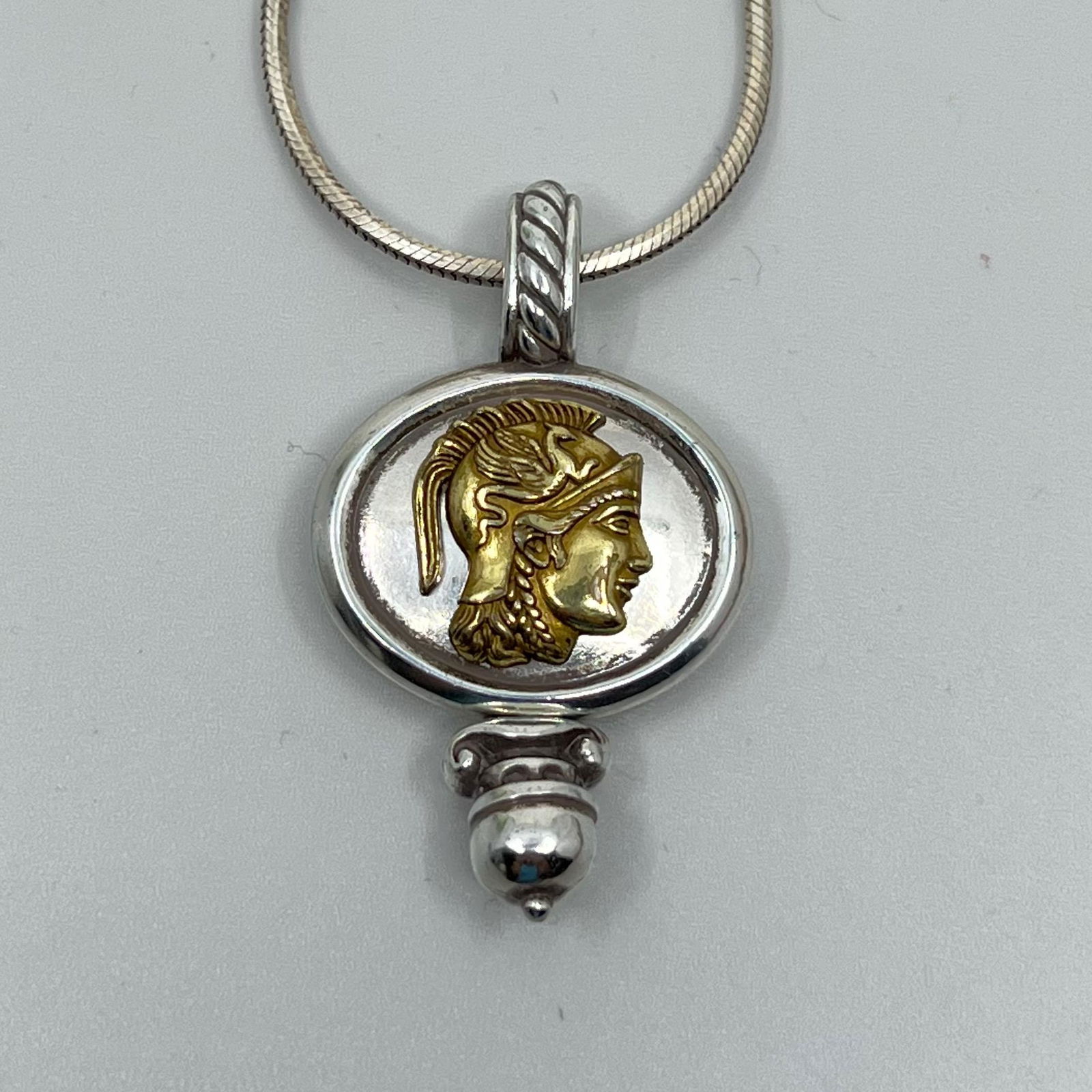 Sterling silver roman intaglio pendant necklace (1 of 3)