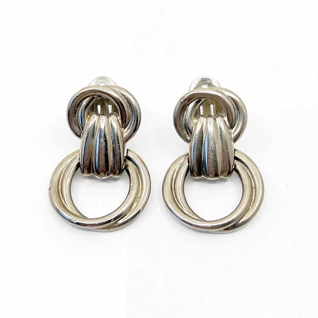 Vintage GIVENCHY Silver Tone Earrings (1 of 4)