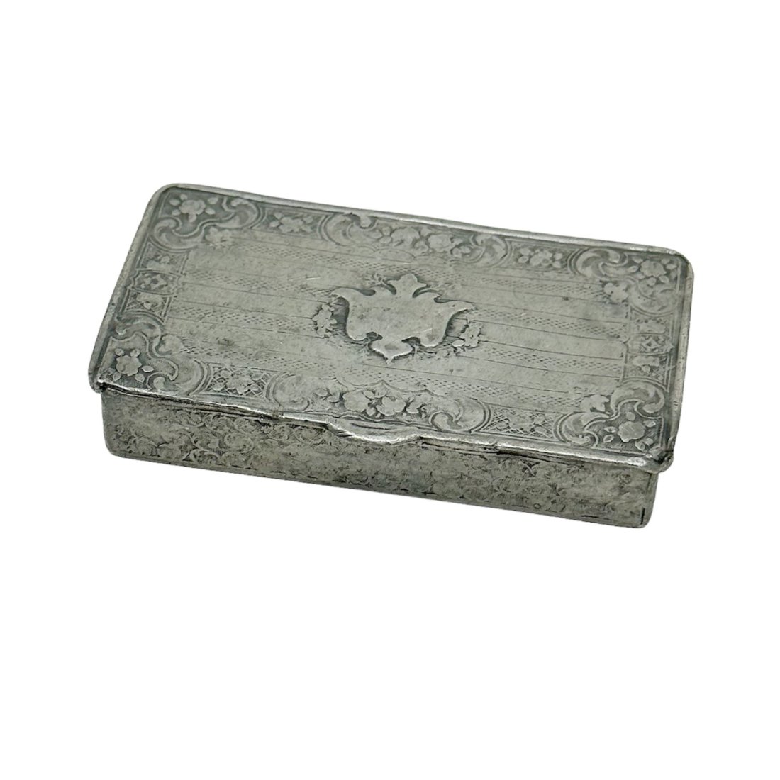 Edwardian white metal trinket box (1 of 6)
