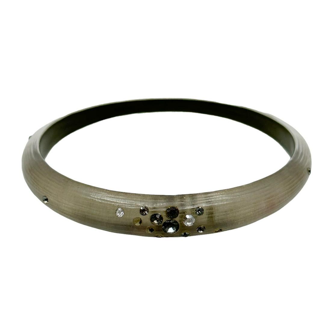 ALEXIS BITTAR  carved lucite & crystal bangle bracelet (1 of 5)