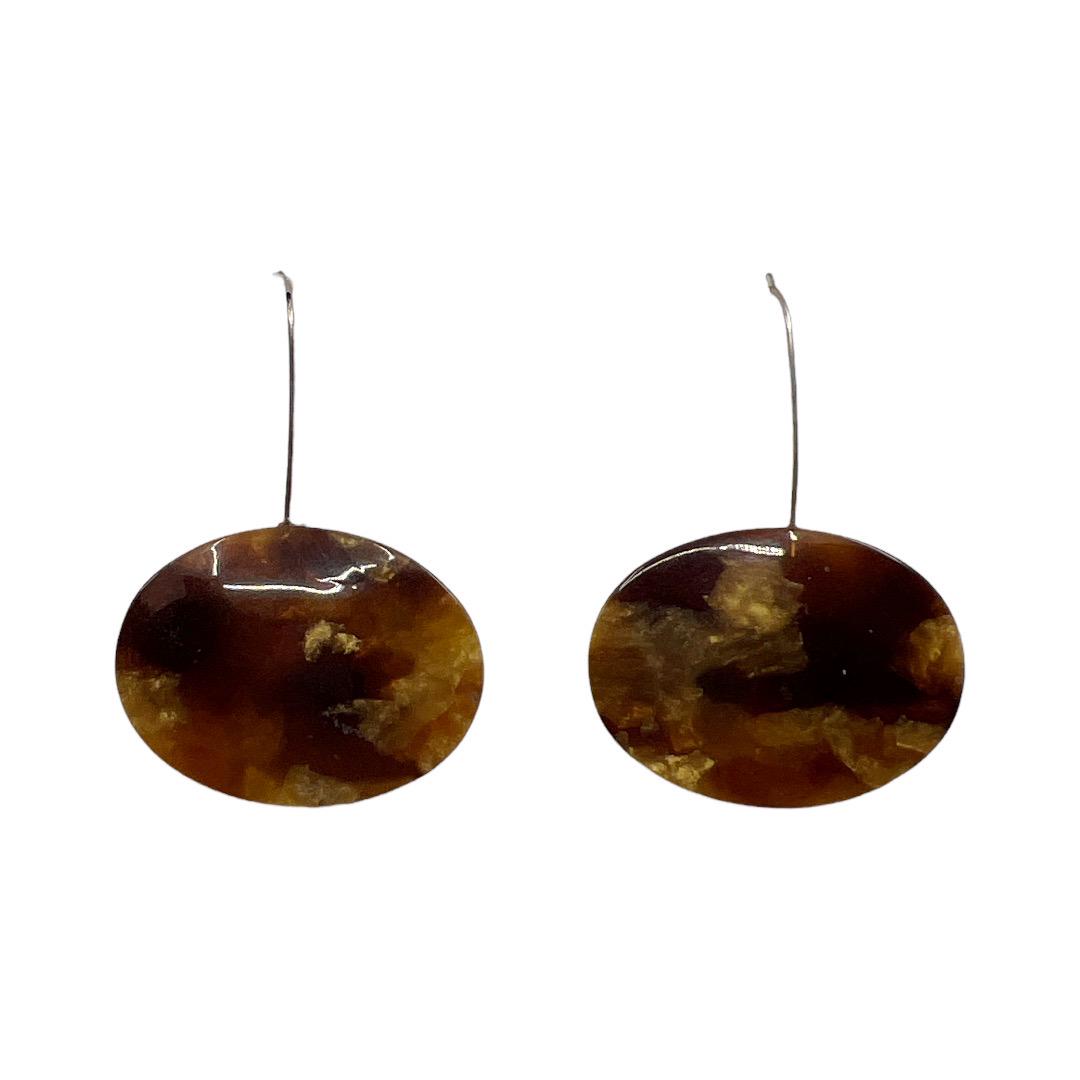 sterling silver lucite earrings: Measures: 2" Long by 1 3/8" Wide crafted with 37x27mm lucite with sterling silver ear wire Condition: like new SKU-924