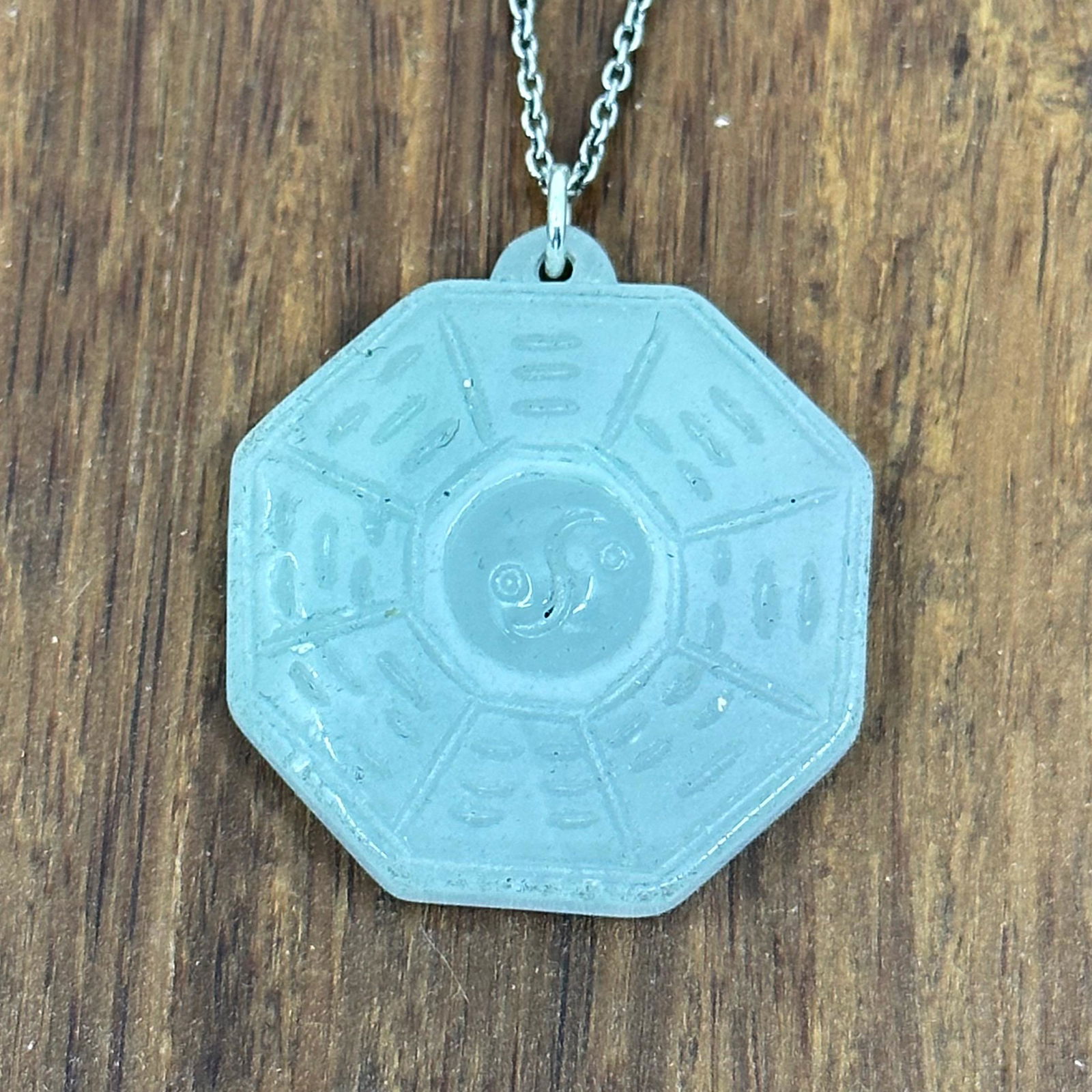 Sterling silver celadon jade yin yang pendant: Measures: 1 1/8" long by 1" wide Gemstone: celadon jade Condition: Like new SKU-1108