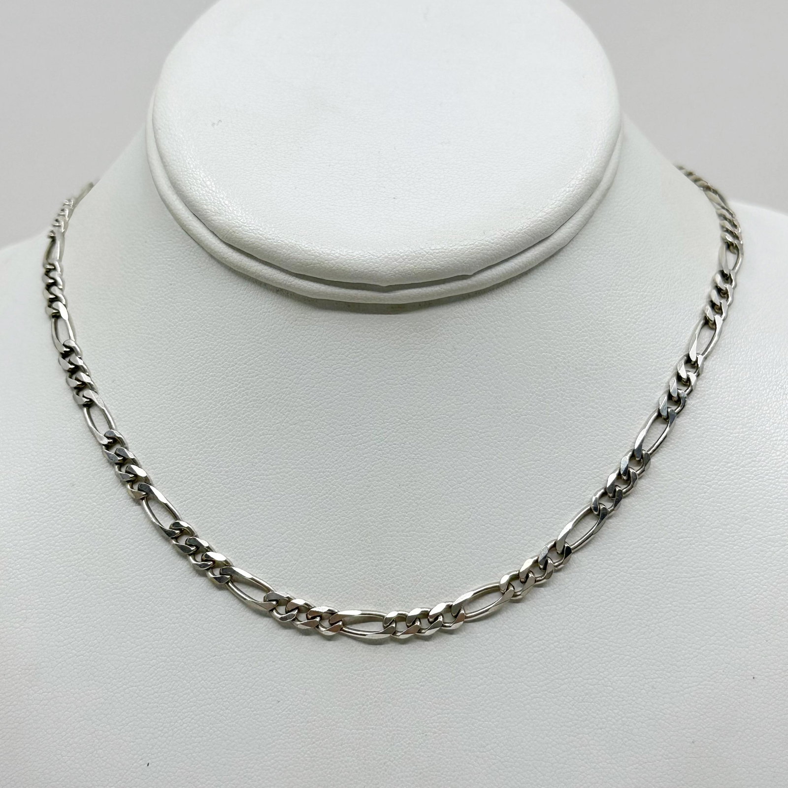 Italian Sterling silver Figaro chain necklace (1 of 3)