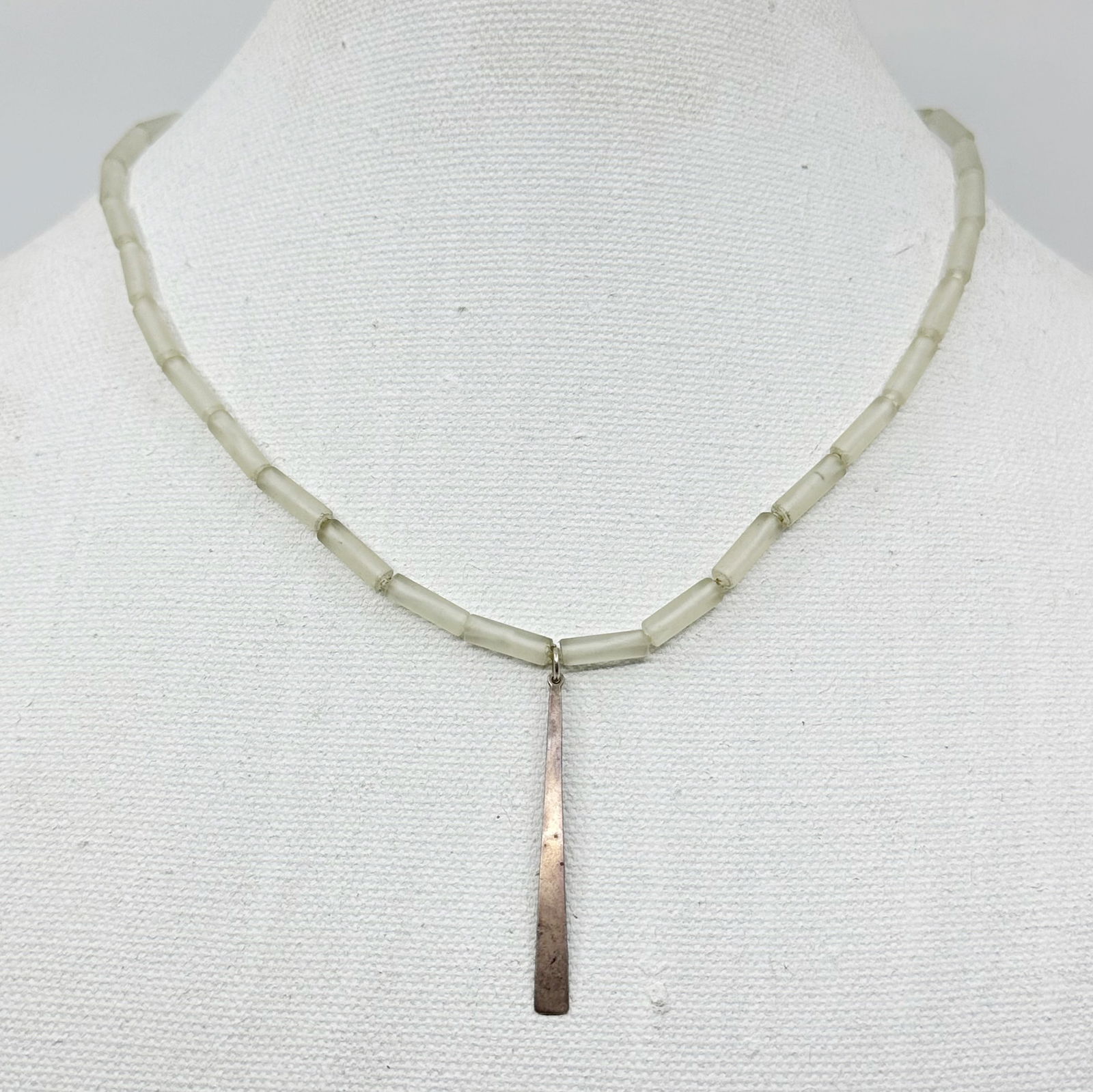 Sterling silver rock crystal bead necklace (1 of 4)