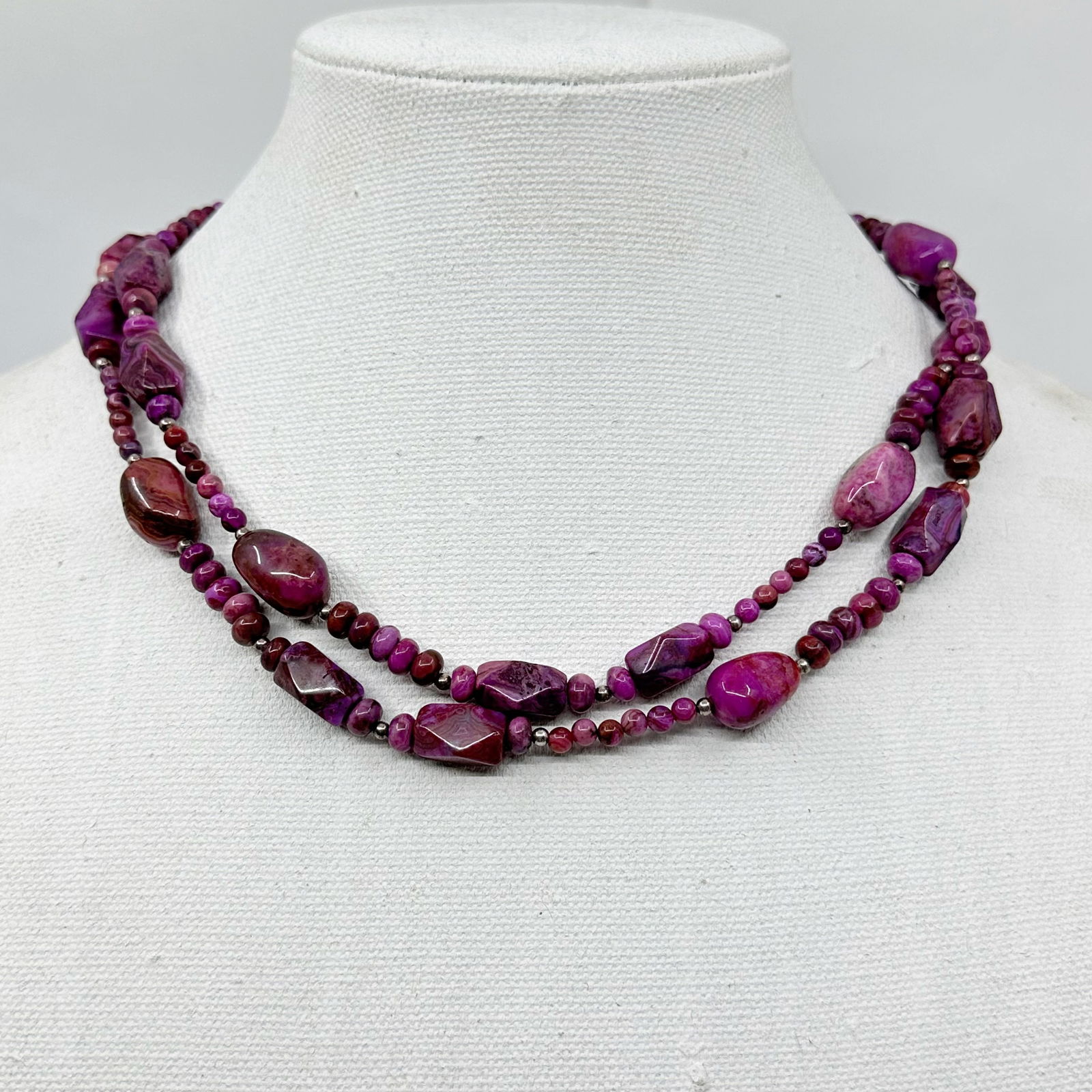 SX Sally Sterling silver purple agate bead necklace (1 of 4)