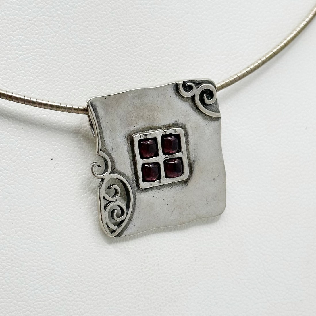 Sterling silver garnet pendant (1 of 2)