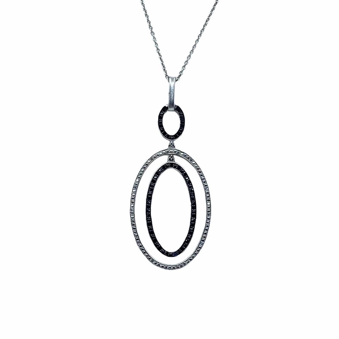 OTC sterling silver black & white diamond pendant (1 of 2)