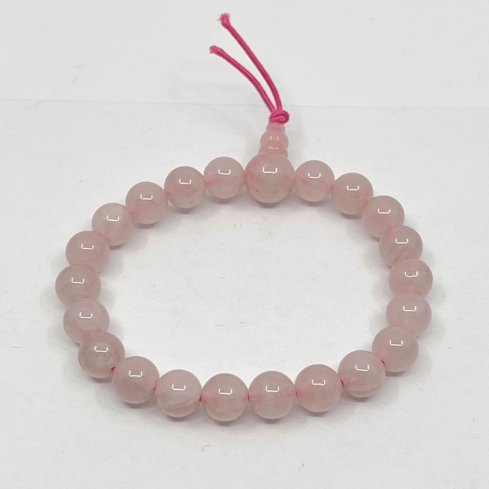 9mm rose quartz bead bracelet (1 of 2)