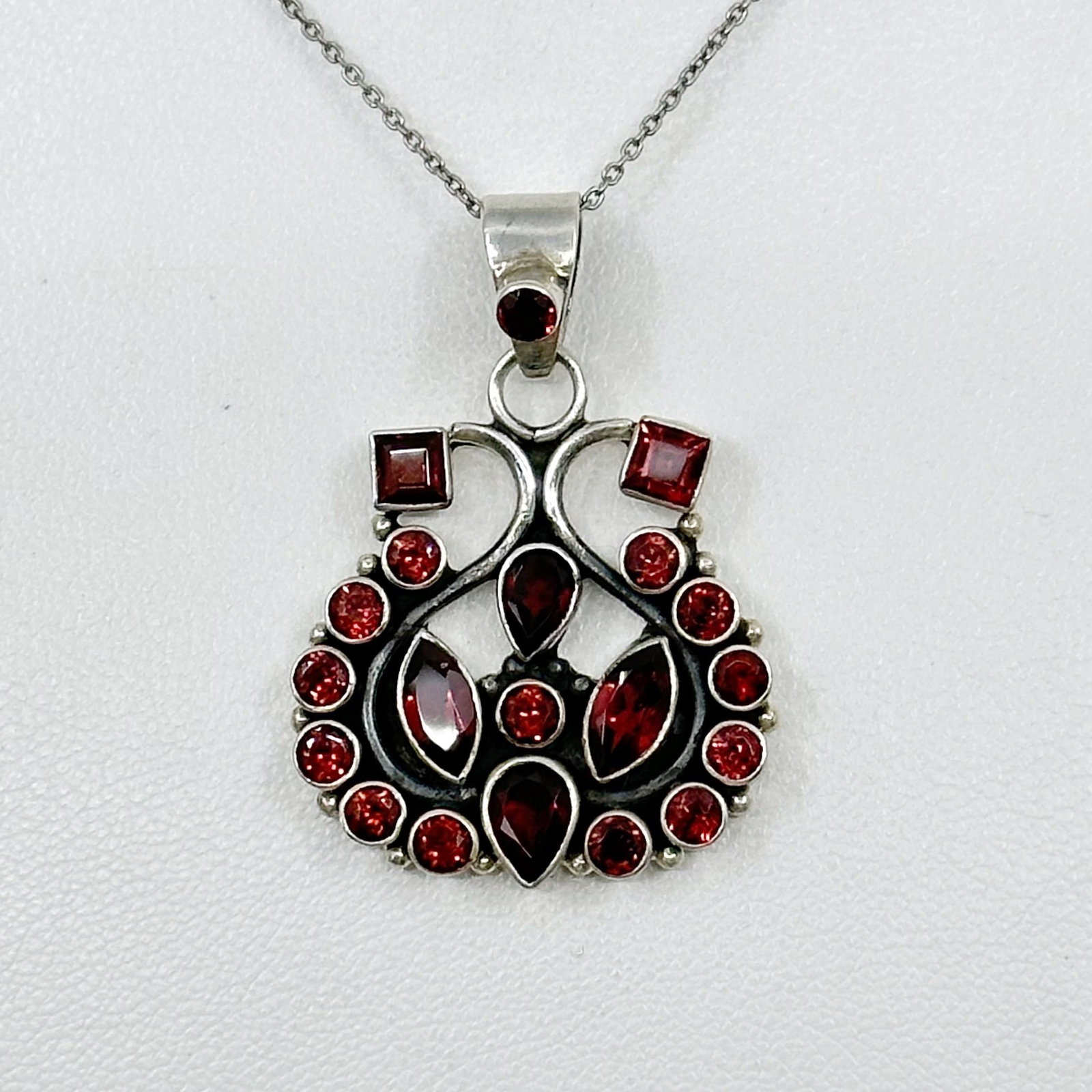 Sterling silver garnet pendant (1 of 3)