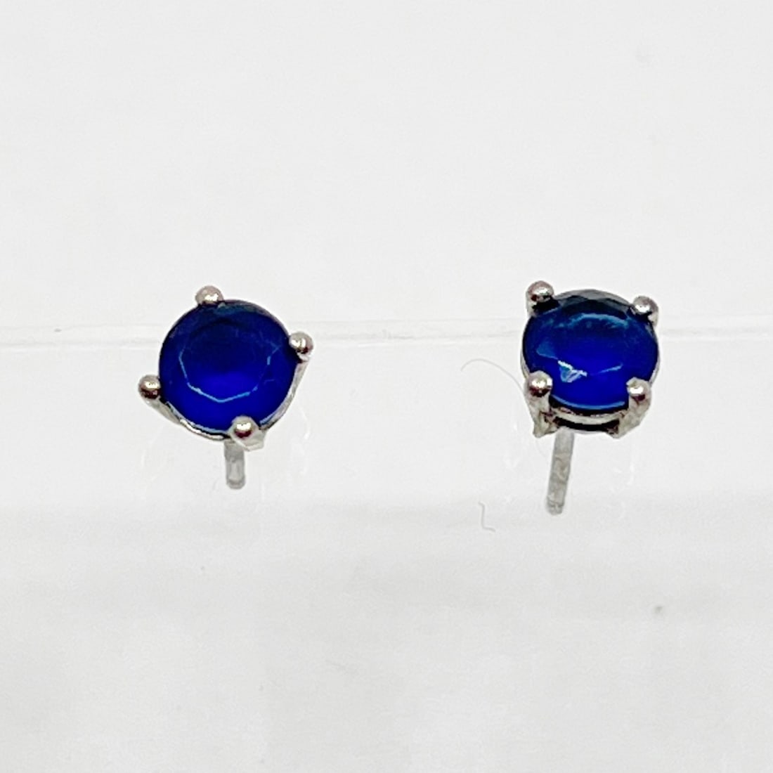 Sterling silver sapphire stud earrings (1 of 3)