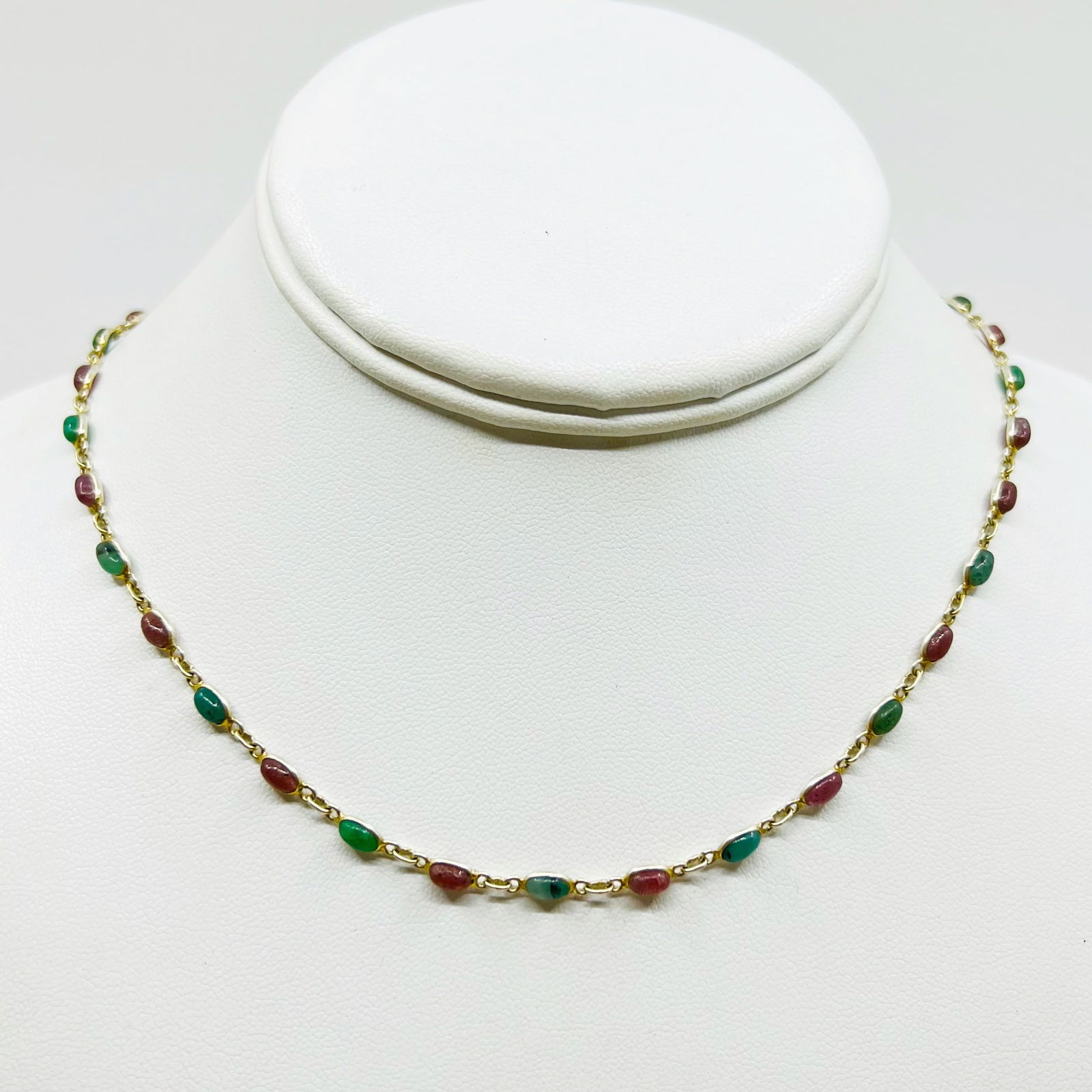 Gold Vermeil sterling silver emerald & ruby necklace SKU-36 (1 of 2)