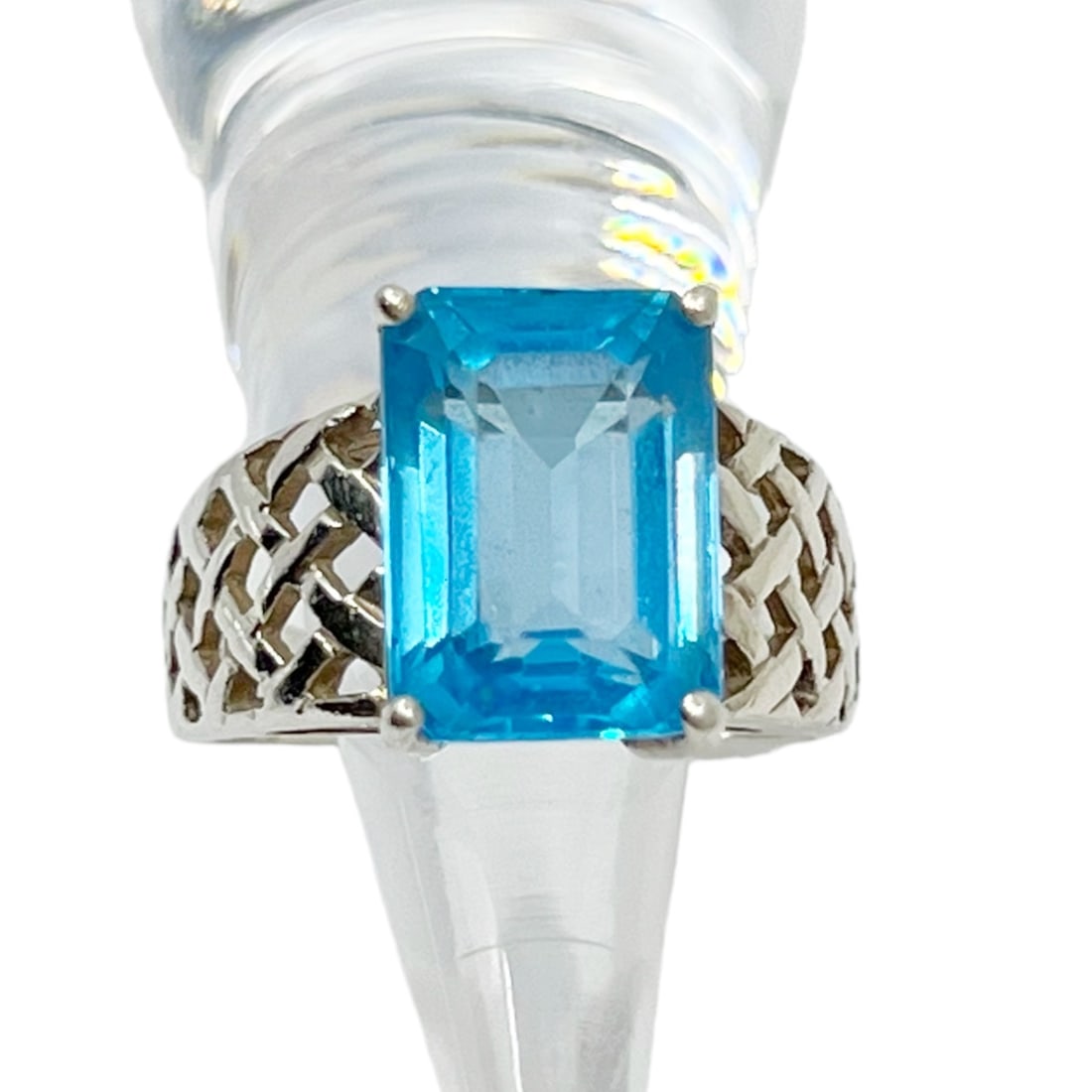 Sterling silver blue topaz ring SKU-518 (1 of 4)