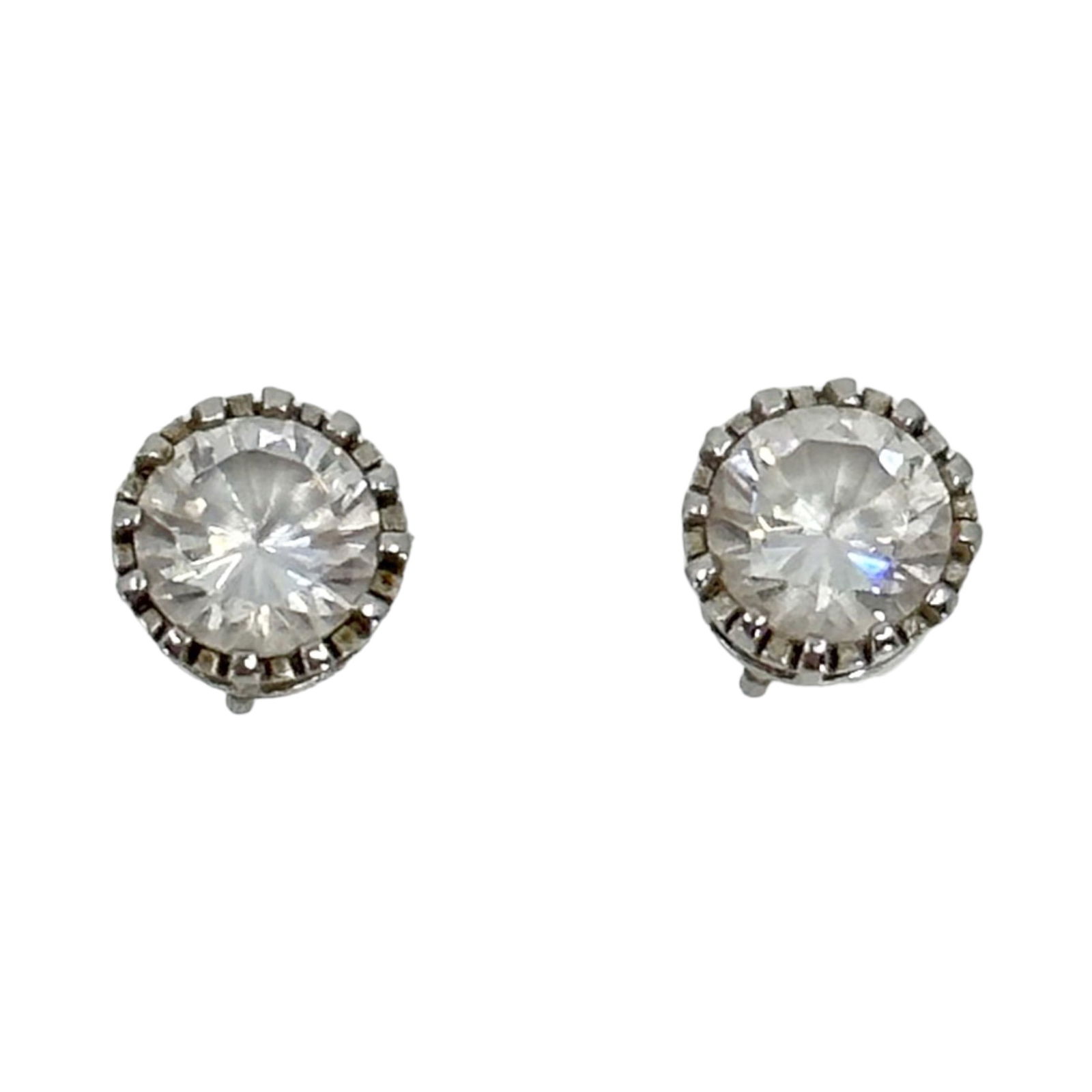 Sterling silver cubic zirconia stud earrings SKU-723 (1 of 4)