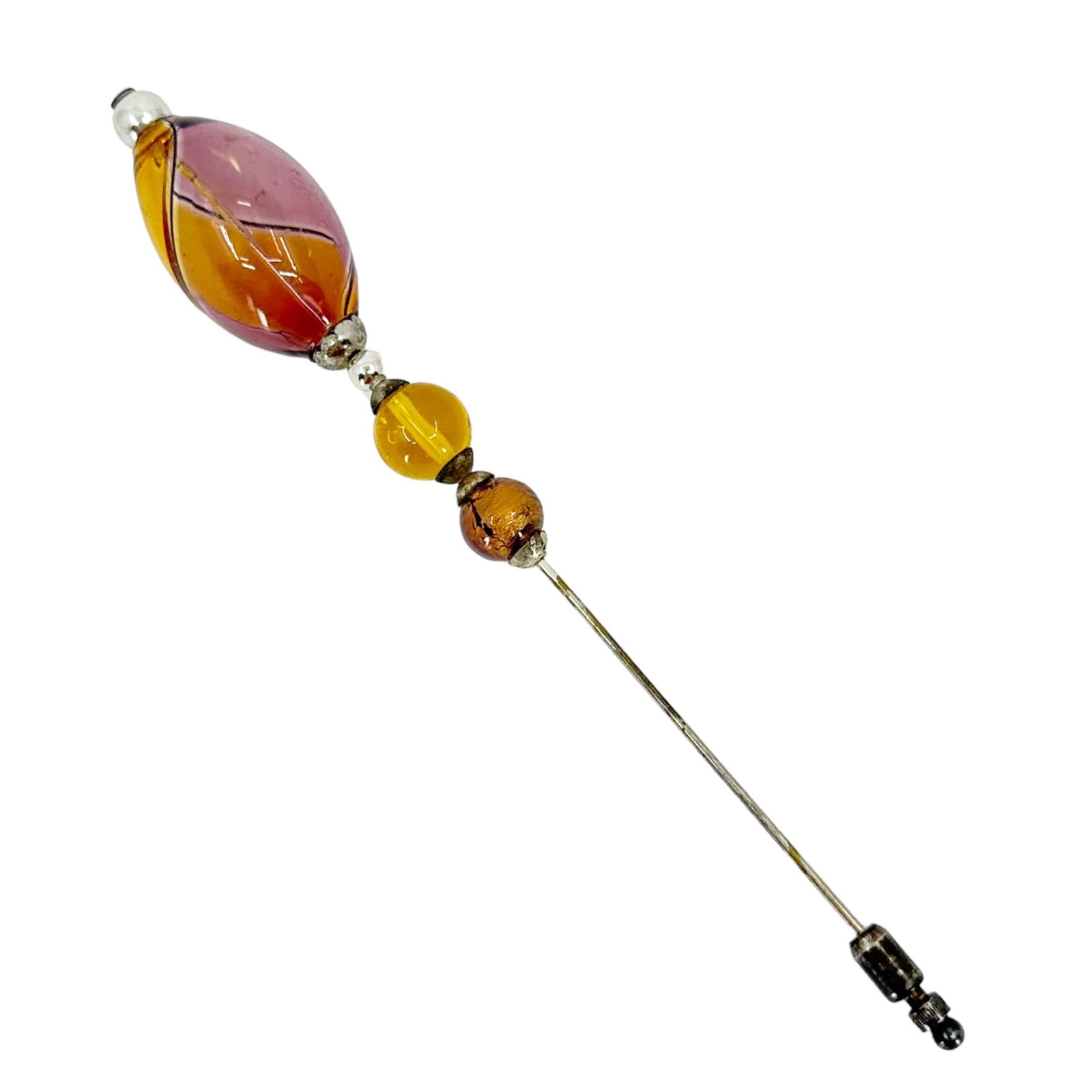 Vintage Venetian glass bead hat stick pin SKU-1851 (1 of 4)