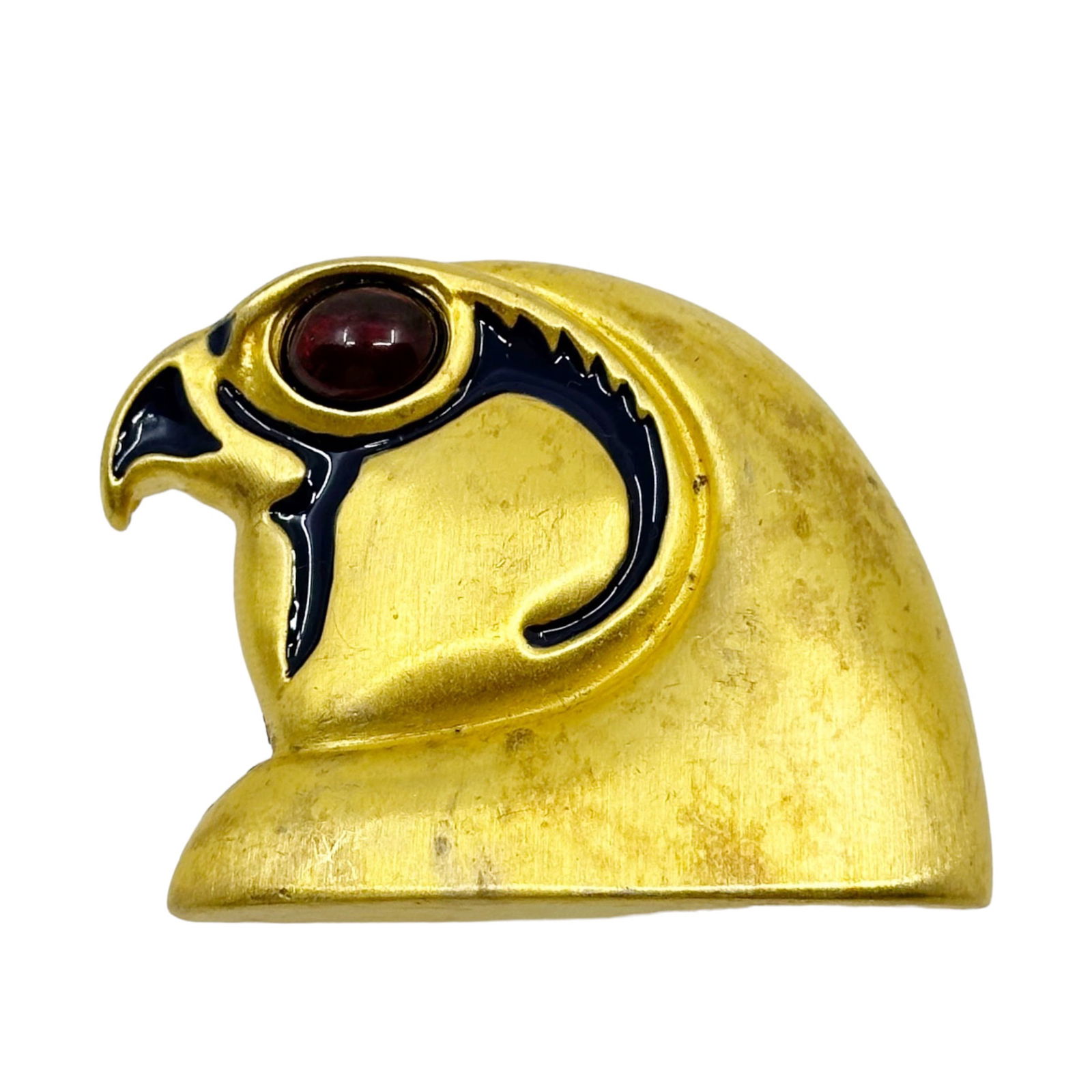 Metropolitan Museum of Art MMA Horus Falcon Gold tone garnet enamel brooch SKU-1883 (1 of 6)