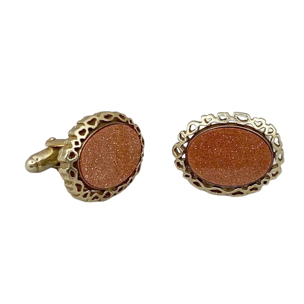 ANSON 12k Gold filled goldstone cufflinks SKU-1802: measures: 15/16" long by 3/4" wide condition: good SKU-1802