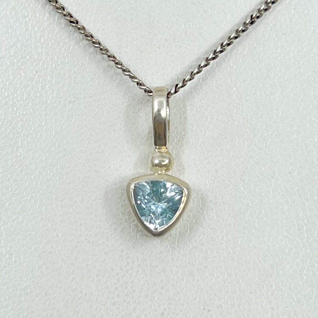Sterling silver blue topaz pendant necklace SKU-234 (1 of 3)