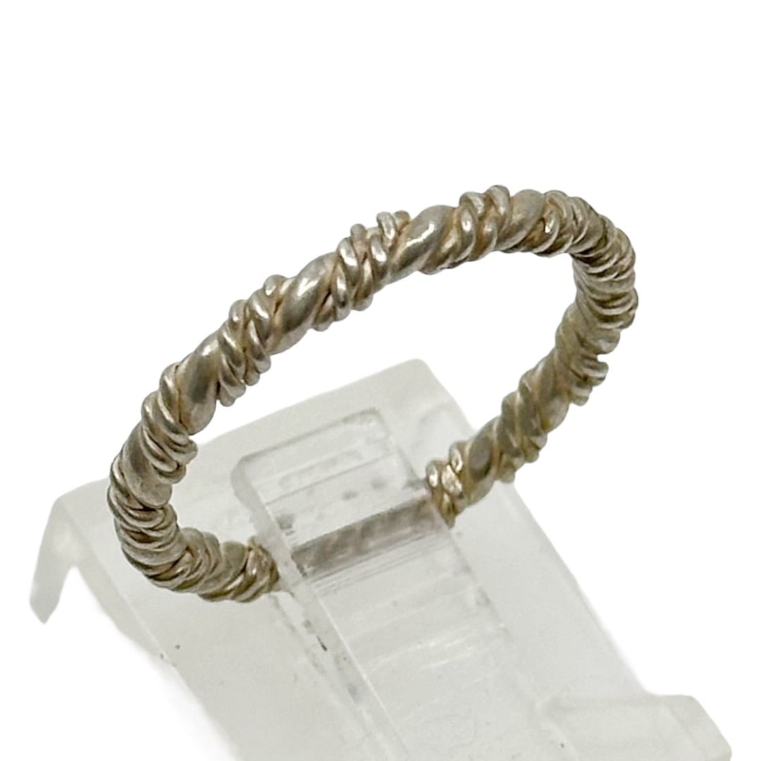 Hand Made Sterling silver twisted band Ring SKU-483 (1 of 4)