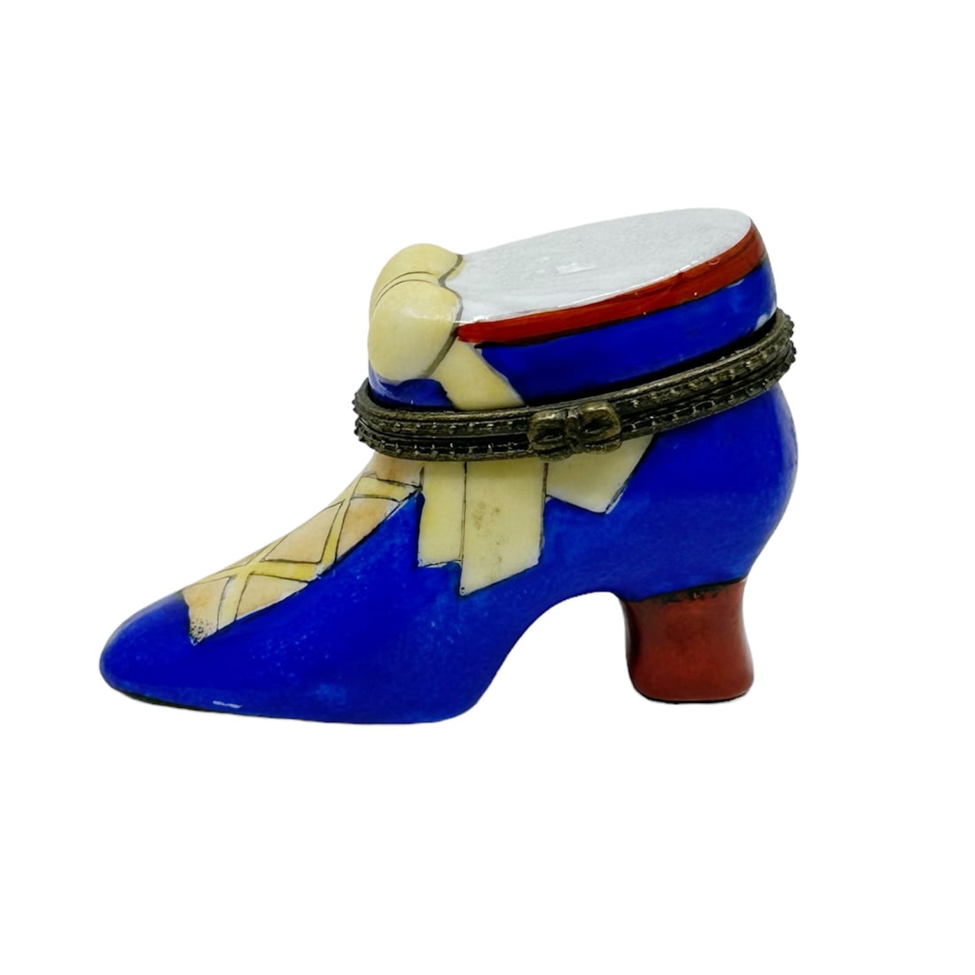 hand painted ceramic victorian shoe motif trinket box SKU-1640 (1 of 5)