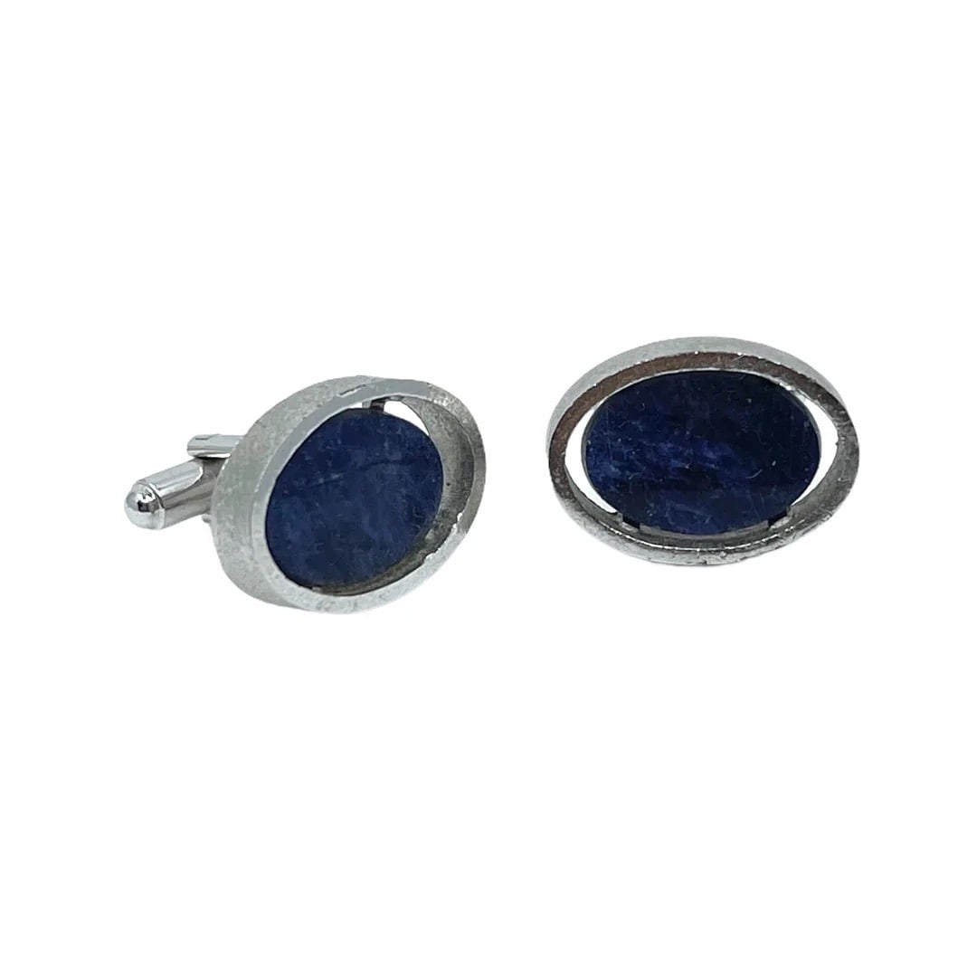 DANTE sodalite silver cufflinks SKU-1680: Measurements: 1" Long by 5/8" Wide Gemstones: sodalite Signed: Dante Condition: like new SKU-1680