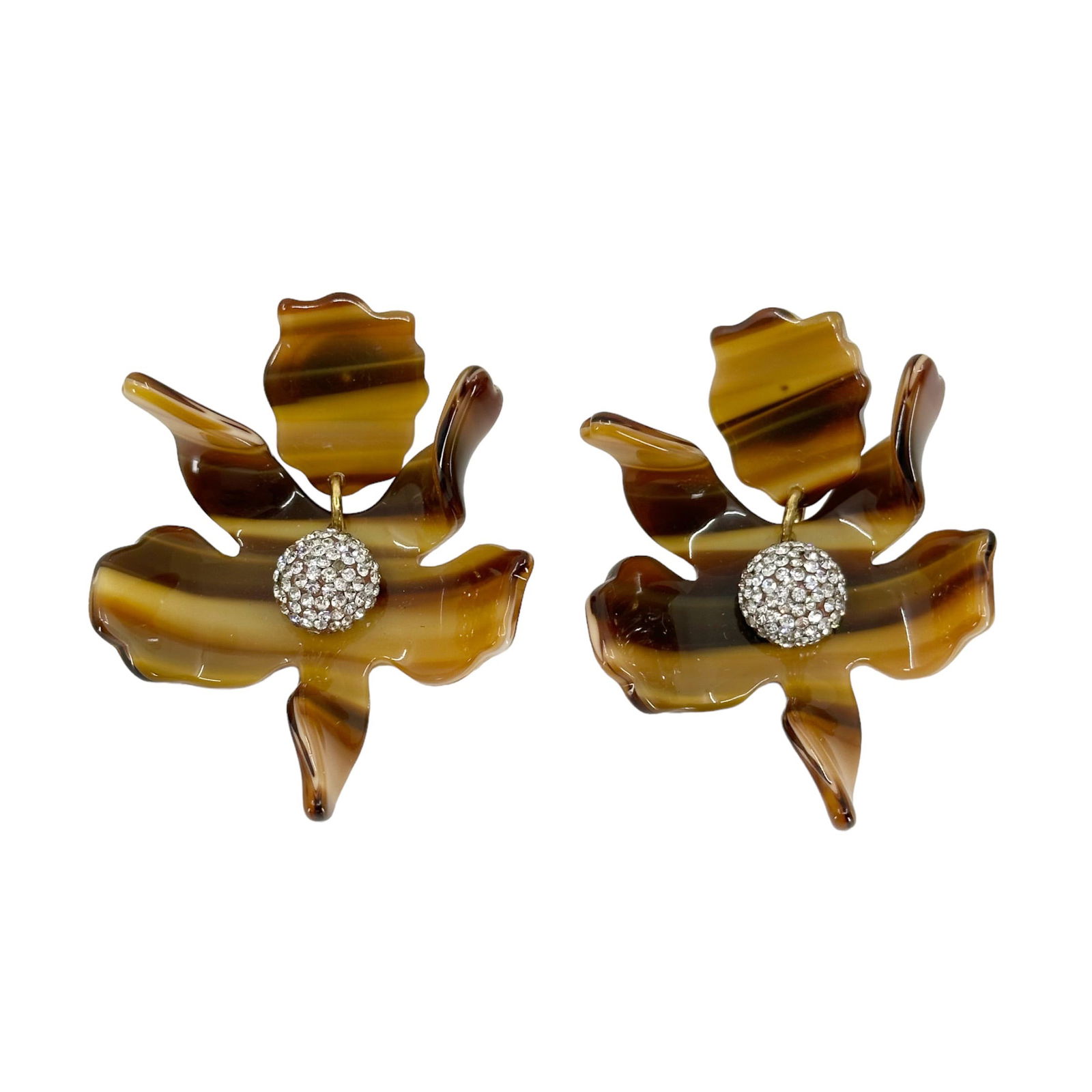 Lele Sadoughi Paper Lily crystal tortoise shell Drop Earrings SKU-1601 (1 of 6)