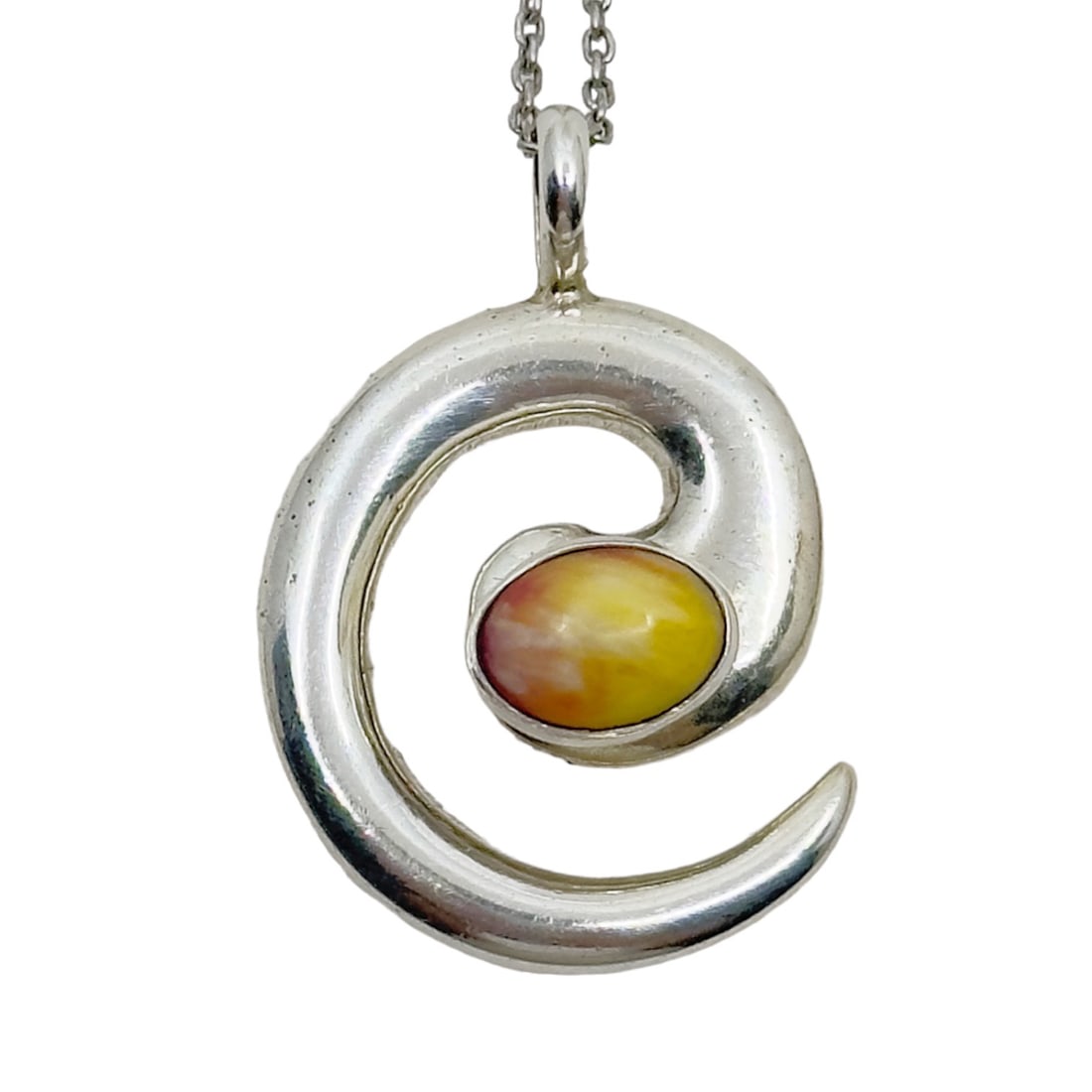 Navajo Leonard Maloney Sterling silver gemstone pendant SKU-416 (1 of 5)