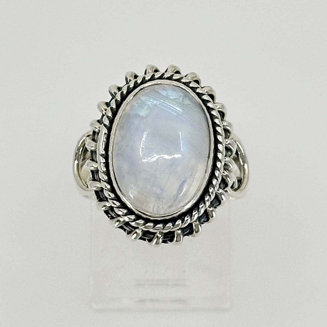 Sterling silver moonstone ring SKU-1001 (1 of 3)
