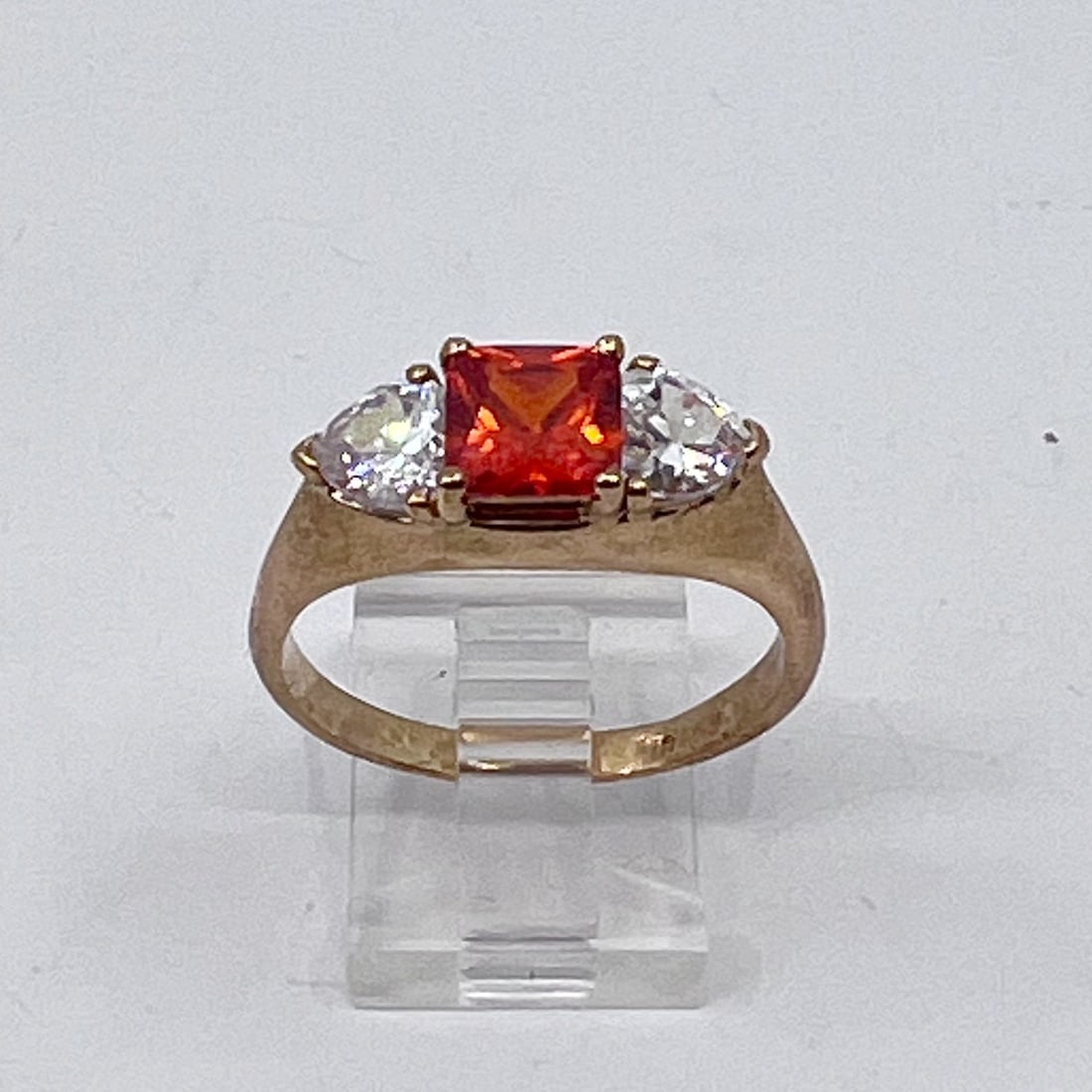 Vintage 18k Gold Filled Cubic Zirconia Ring SKU-1726: Measurements: 1/4” wide Gemstone: cubic zirconia Size 12 Condition: like new SKU-1726