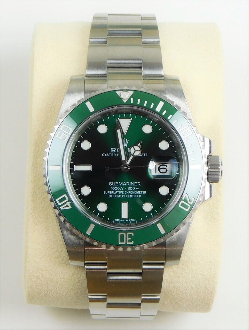 Rolex Submariner Date Green Hulk 116610 Stainless Steel Oyster men Watch (1 of 12)