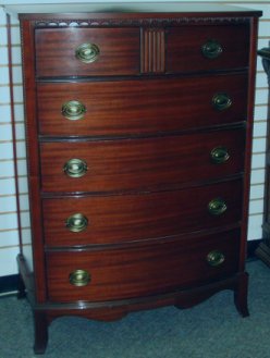 891 Mahogany Bow Front Duncan Phyfe Highboy Dresser Jan 01