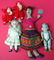 599: Antique Jointed Mini Bisque Doll & German Santa
