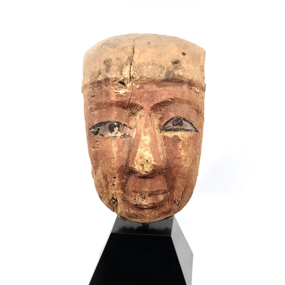 An Ancient Egyptian Anthropoid Mask, Late Period (1 of 3)