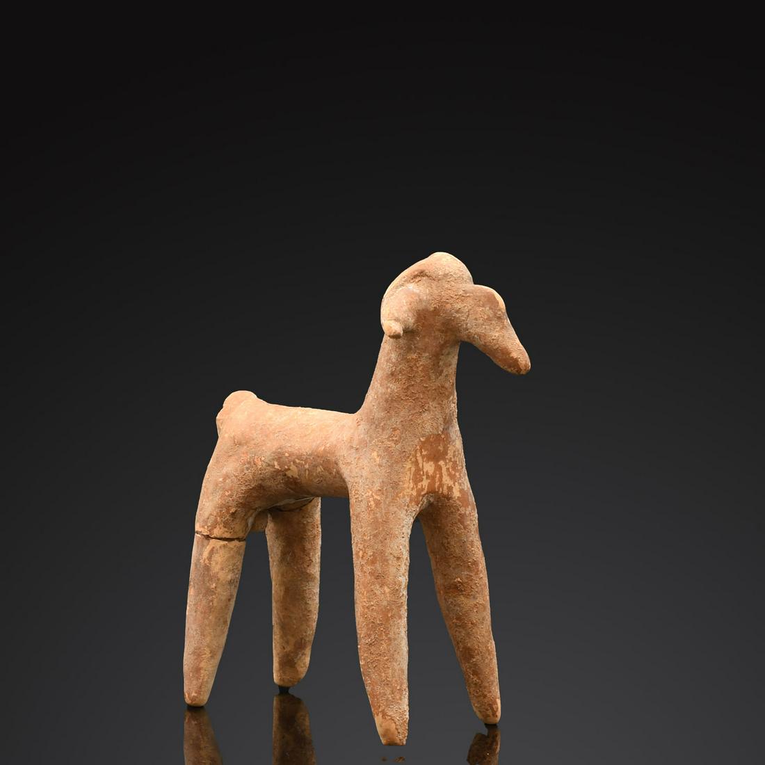 A Boeotian terracotta Figurine of a Goat, Archaic Period, ca. late 6th century BCE: A Boeotian terracotta Figurine of a Goat, Archaic Period, ca. late 6th century BCE, : Medium: Terracotta cf: Higgins (1986) 92, fig. 100; Higgins (1970) pl. 110 no. 809Published: Collin, #2, p. 1; Ori