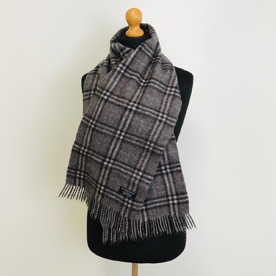 Vintage Burberry 100% Lambswool Scarf: Measurements (inches): Width: 11 Length: 58