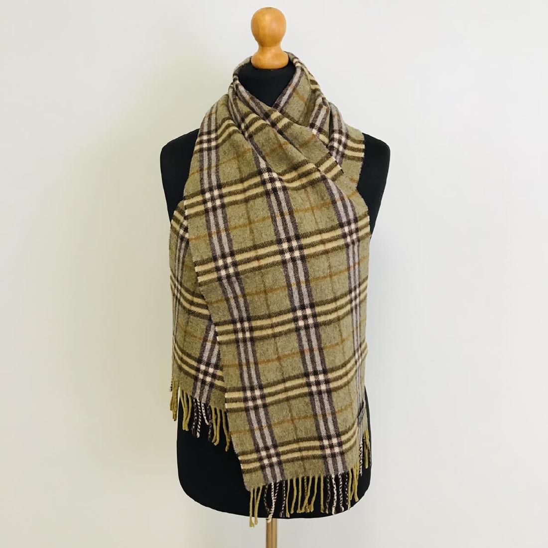 Vintage Burberry 100% Lambswool Scarf: Measurements (inches): Width: 11.5 Length: 61