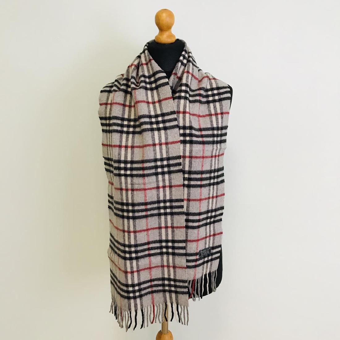 Vintage Burberry 100% Lambswool Scarf: Measurements (inches): Width: 12 Length: 68