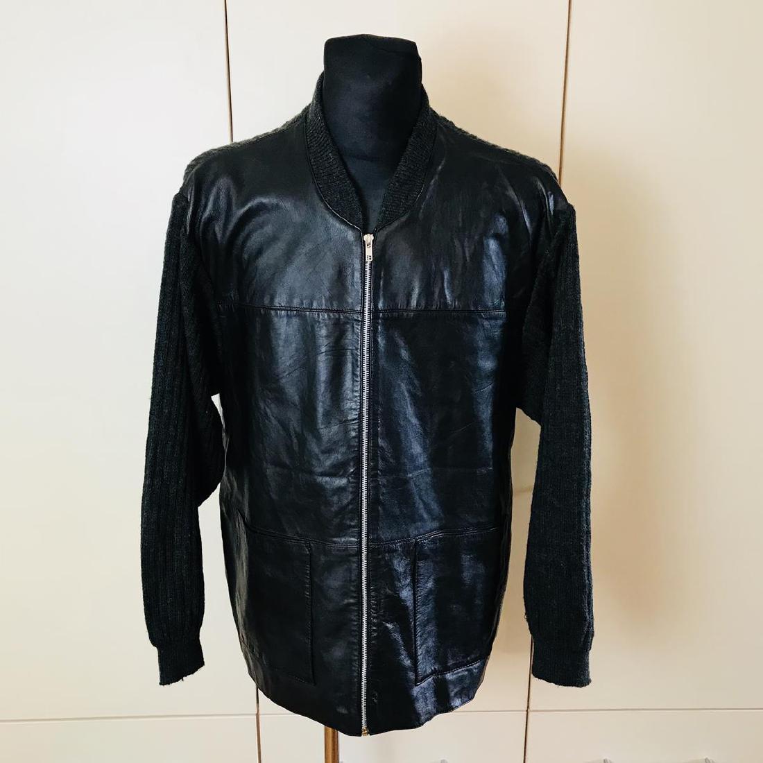 Vintage Men's Sandro Pozzi Wool and Leather Jacket: EUR 52 US 42 Leather Armpit to Armpit: 25 in. Sleeve from shoulder seam: 25 in. Total lenght: 31 in.
