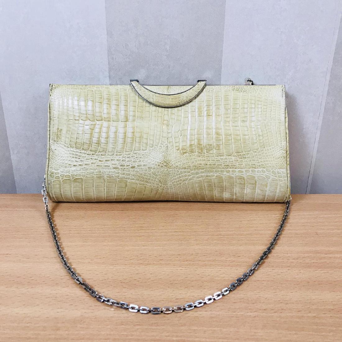 Vintage Beige Crocodile Leather Clutch Bag (1 of 8)