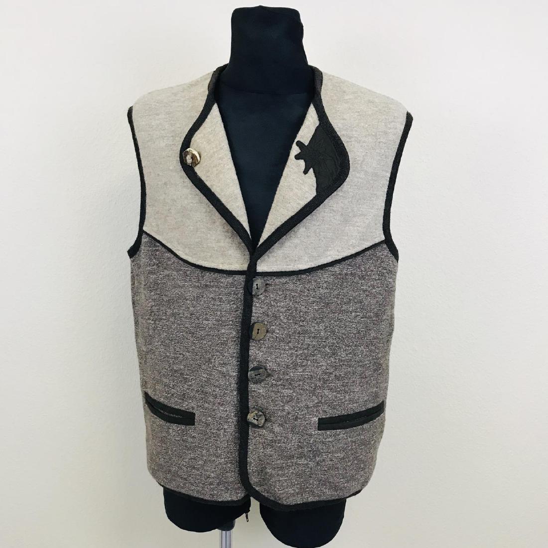 Vintage Men's 100% Wool Tyrolean Waistcoat (1 of 6)