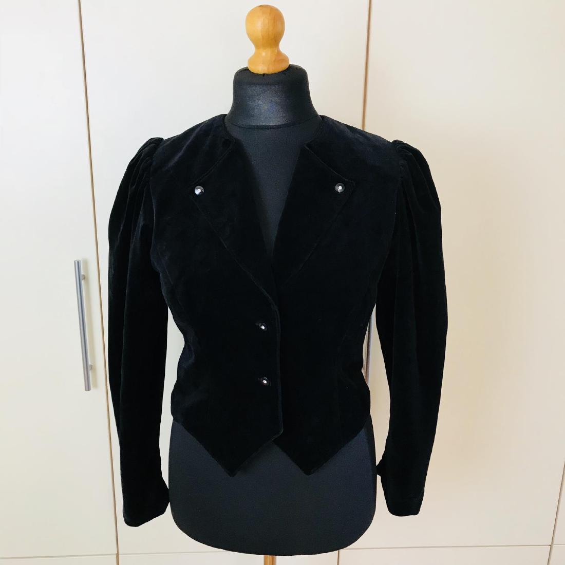 Vintage Women's Black Velvet Blazer Jacket Size EUR 40 (1 of 7)