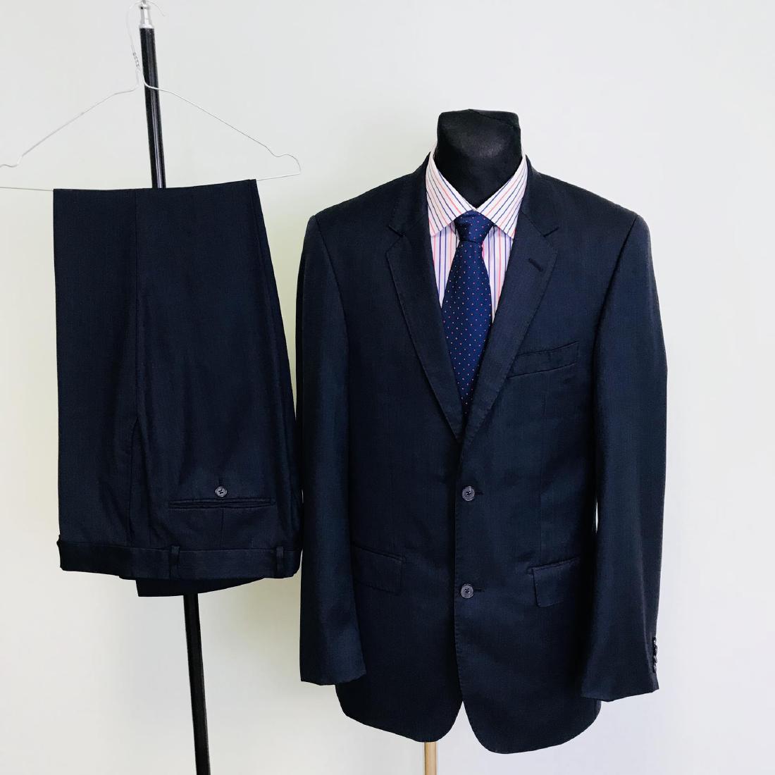 Ing. Loro Piana Mens Suit: Size 98 / EUR 50 Long / US/UK 40 Long Color - Blue Material: 100% Virgin Wool Measurements (Jacket) - Shoulder width (top shoulder seam to shoulder seam) - 46 cm - Total length of back (bottom of coll